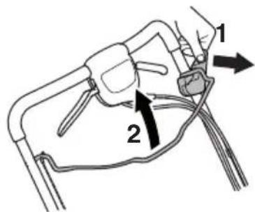 Diagram of a medical device with labeled parts and directional arrows indicating movement or force