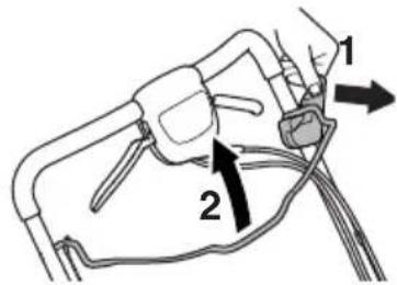Diagram of a medical or surgical device with labeled parts and directional arrows indicating flow or movement.