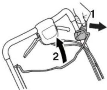 Diagram of a medical device with labeled parts and directional arrows indicating movement or force