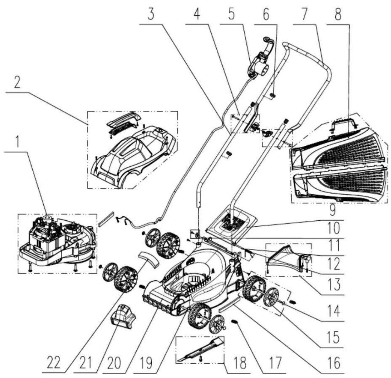 Grizzly ERM 1233 G - Explosionszeichnung • Vue éclatée • Explosietekening Exploded Drawing • Vista esplosa • Designação de explosão Plano de explosión • Rysunek samorozwijajacy 3нak за виз boоласноct - 1