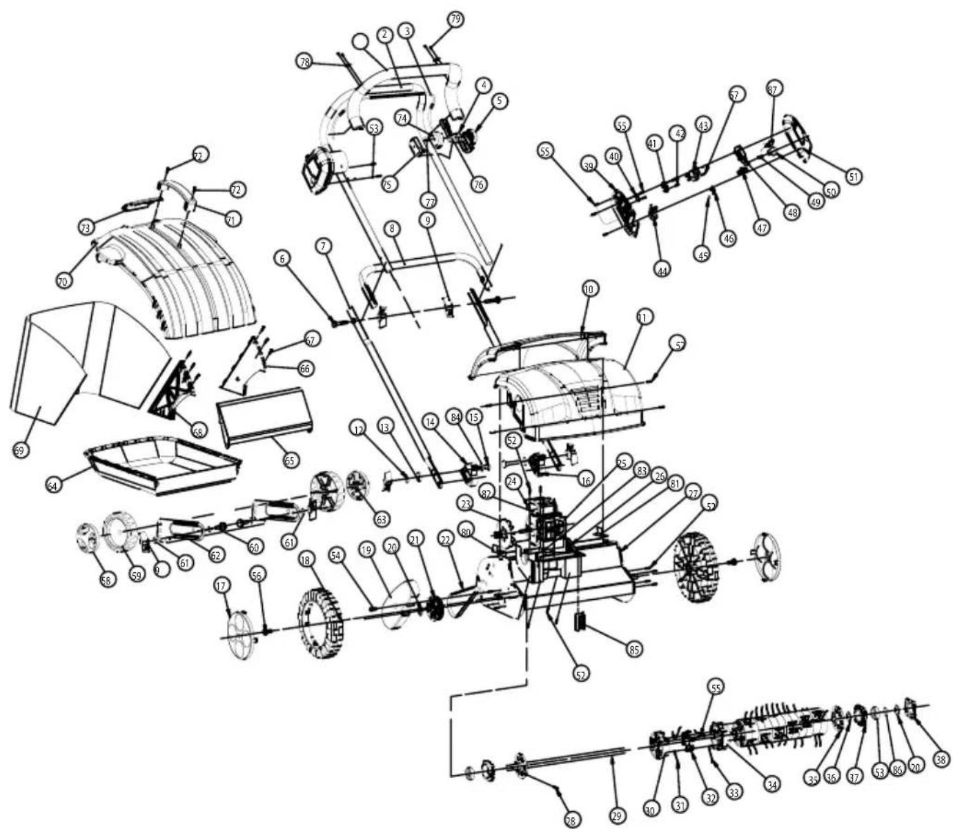 Grizzly ERL 505 FK - Explosionszeichnungen • Vues éclatées • Detailtekeningen • Rozvinuté náčrtky - 1