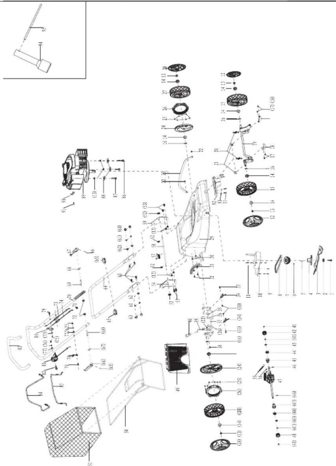 Grizzly BRM 51 BSA - Explosionszeichnung • Vue éclatée Explosietekening • Rysunek samorozwijajacy Exploded Drawing • Vykres nahradnych dielov Vykres sestavení - 1