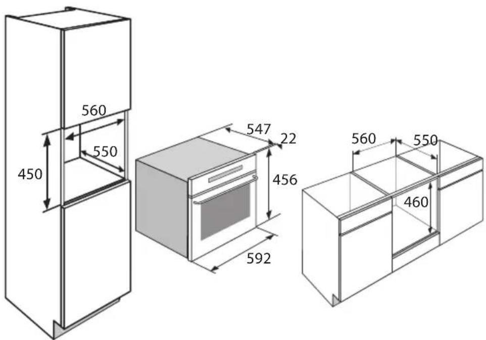 Pelgrim MAG740RVS - Dimensions d'encastrement - 1