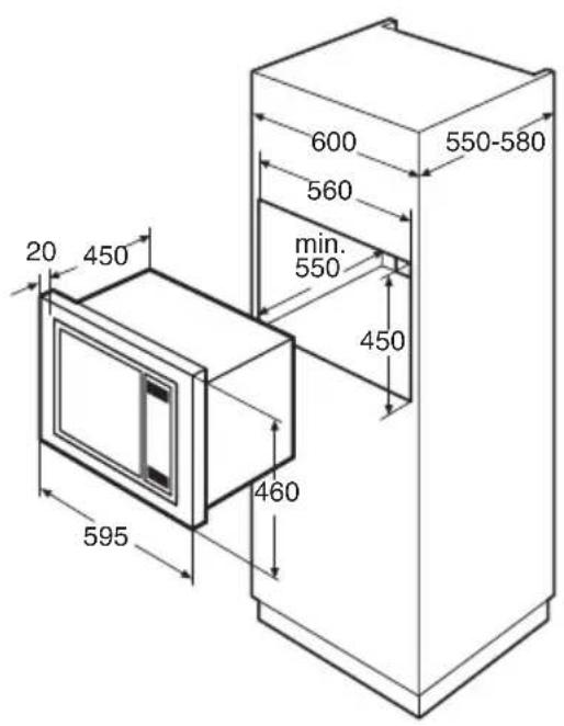 Pelgrim MAG557RVS - Dimensions d'encastrement - 1