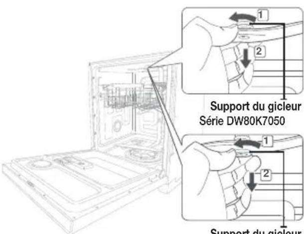 SAMSUNG DW80K7050UG - Gicleur intégré au panier supérieur - 1