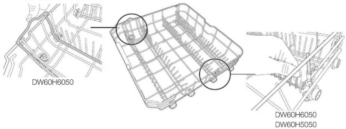 SAMSUNG DW60H6050FS - TIGES RABATTABLES DU PANIER INFÉRIEUR - 1