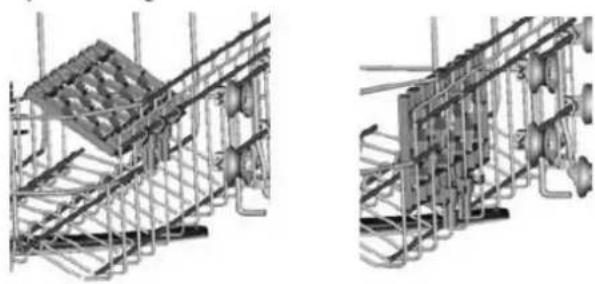 THOMSON TDW 1445 SL - Repli des porte-tasses du panier du haut - 1