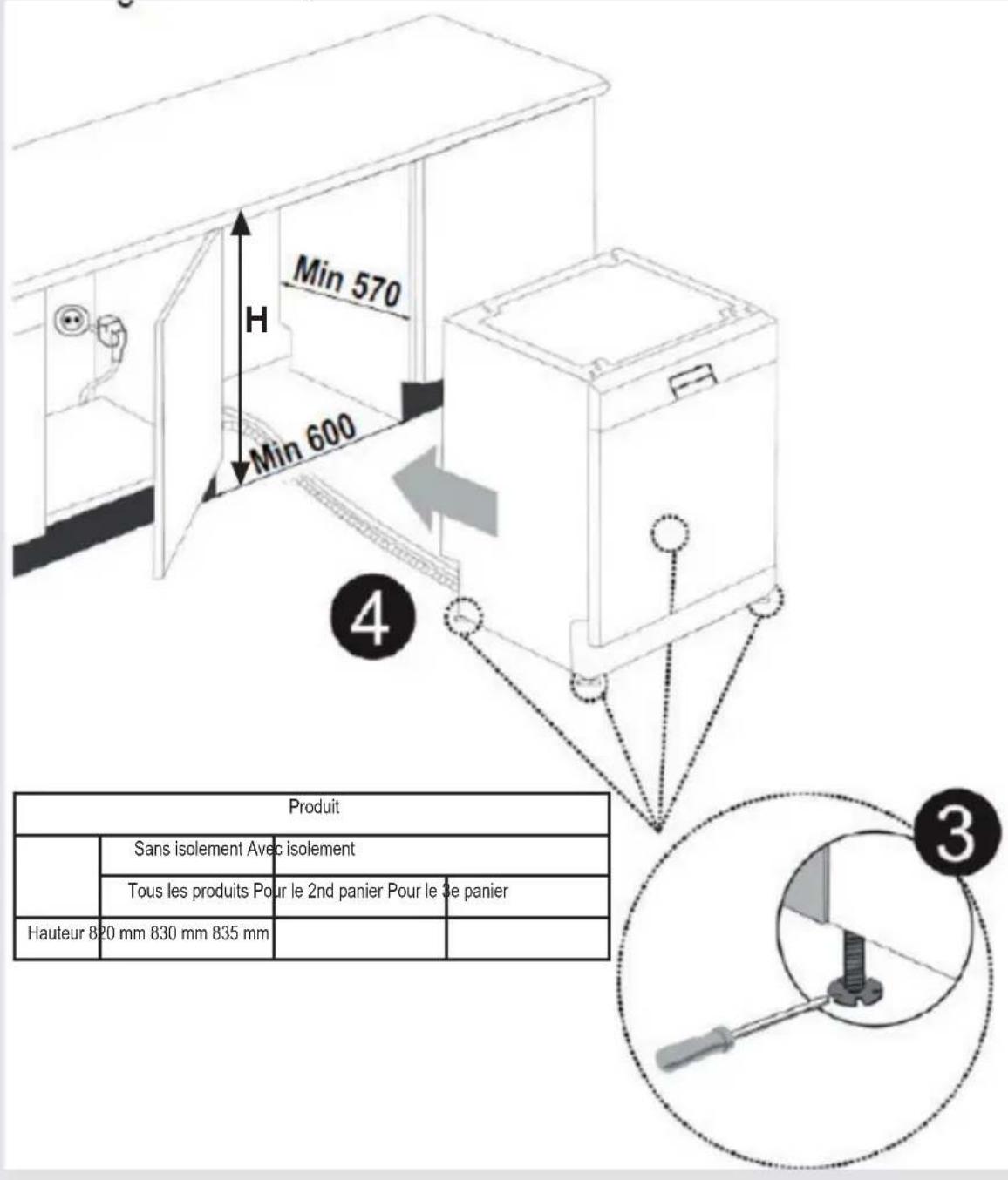 SHARP QWT35F444IEU - Chapitre 3 : installation du lave-vaisselle - 1