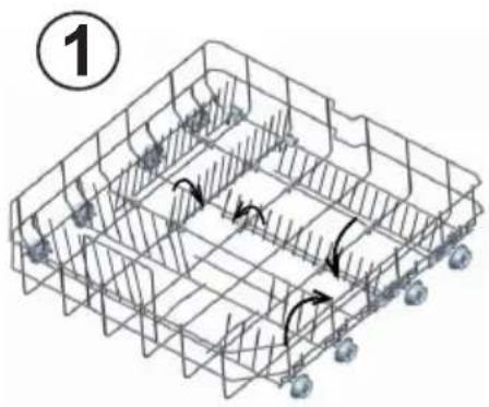 SHARP QWGD53I443XDE - Ajustement de hauteur du panier supérieur lorsqu'il est plein - 2