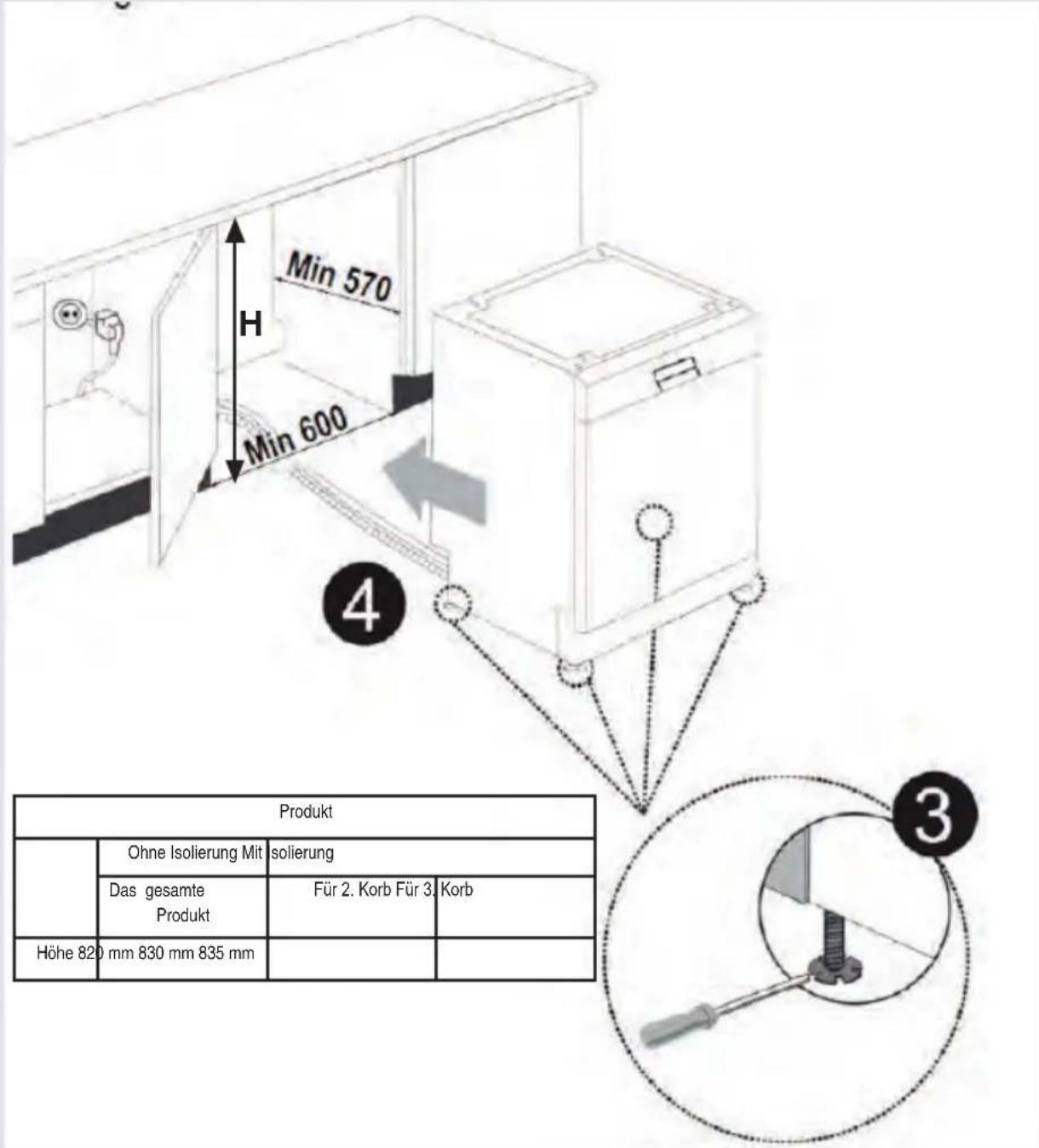 SHARP QWD41F452BEU - KAPITEL-3: DIE INSTALLATION DES GESCHIRRSPÜLERS - 1