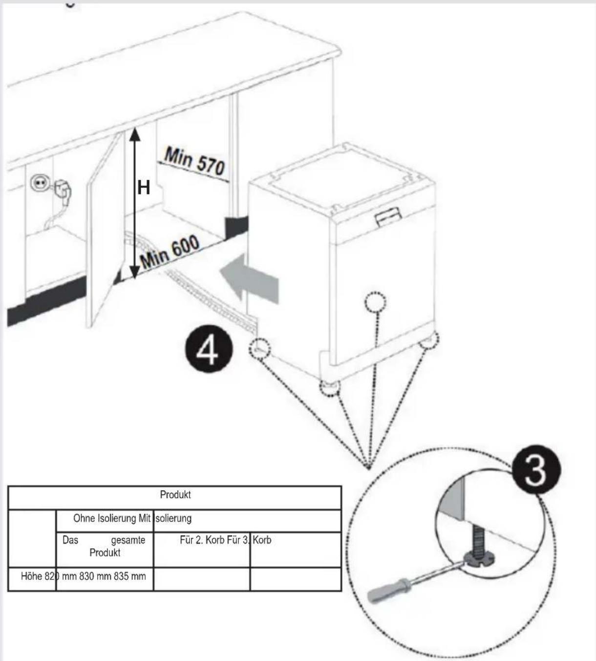 SHARP QWC12F492WEU - KAPITEL-3: DIE INSTALLATION DES GESCHIRRSPÜLERS - 1