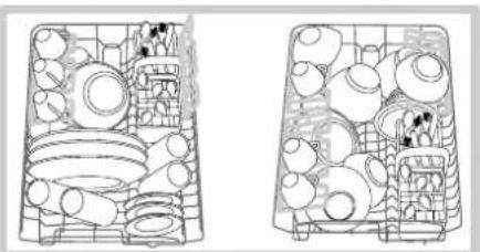 HOTPOINT-ARISTON LST 328 AHA - Loading examples for the upper rack - 1