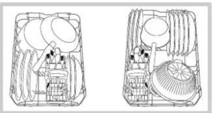 HOTPOINT-ARISTON LST 328 AHA - Loading examples for the upper rack - 1