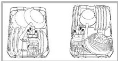 HOTPOINT-ARISTON LSFA+ 825 XHA - Loading examples for the lower rack - 1