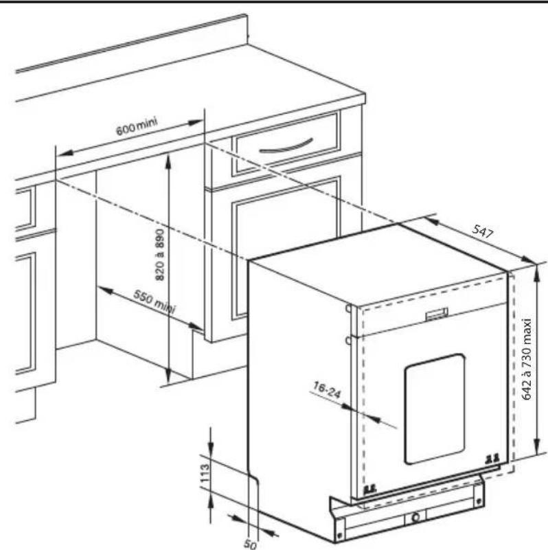 BRANDT VH916J - DIMENSOES DE EMBUTIMENTO - 1