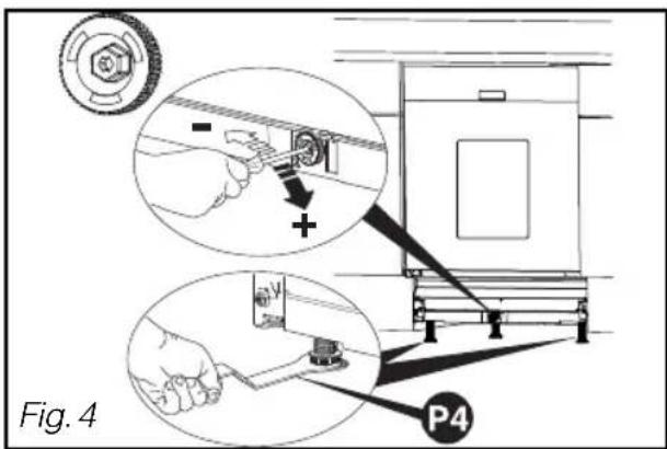 BRANDT VH916J - MISE A NIVEAU PAR LE REGLAGE DES PIEDS - 1