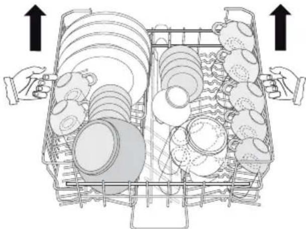 Pelgrim GVW552RVS - Pour régler le panier dans sa position la plus haute, procédez comme suit : - 1
