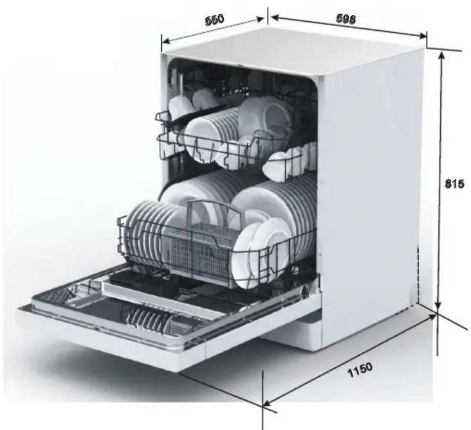 ETNA VW149ZIL - Inbouwmaten - 1