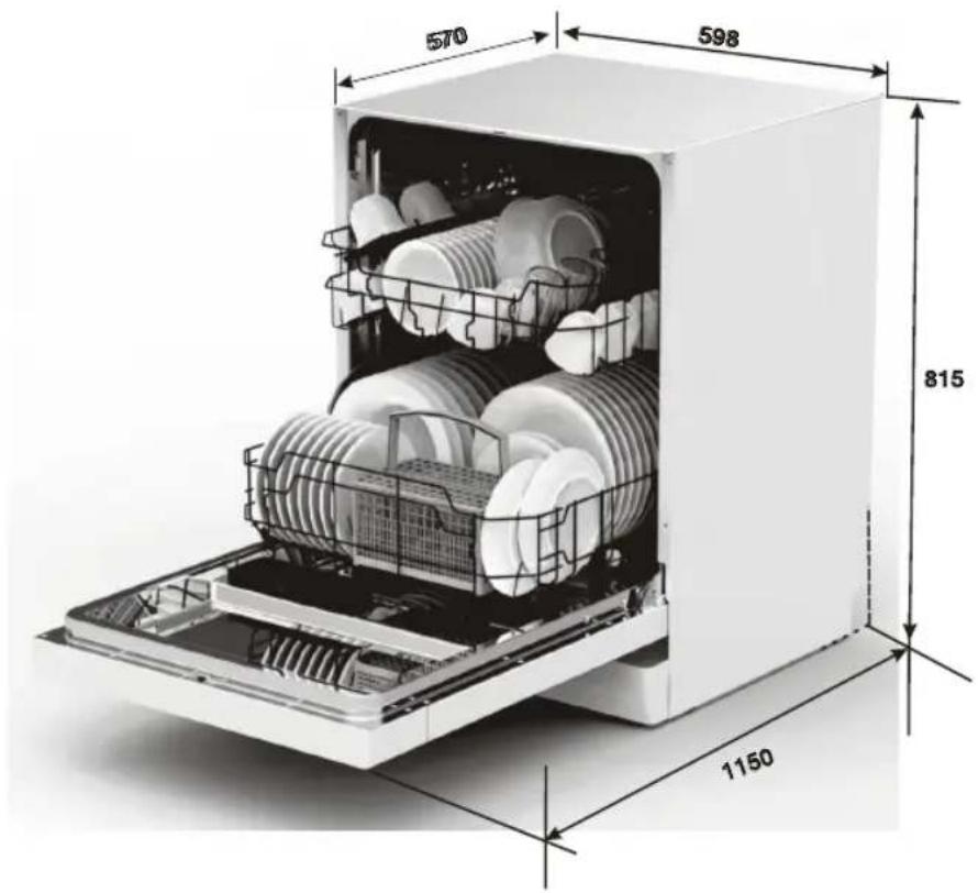 ETNA VW147BRVS - Built-in dimensions - 1