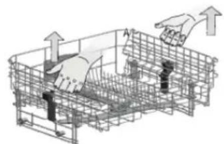ETNA TI8022RVS - Adjusting the height of the upper basket - 1