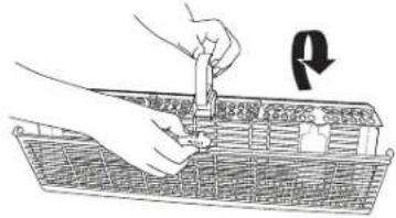 WHIRLPOOL WDF520PADM - Pour ouvrir le panier à couverts ANYWARE™ PLUS : - 1