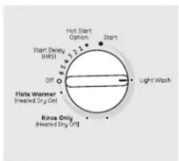 GE GSD3300KBB - Hot start (lavage initial à l'eau chaude) ou hot prestart option (lavage préliminaire à l'eau chaude) - 1