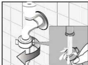THOMSON WT 1408 E - Cleaning the inlet hose and the inlet filter - 1