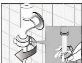 THOMSON WT 1408 E - De toevoerslang en -filter reinigen - 1