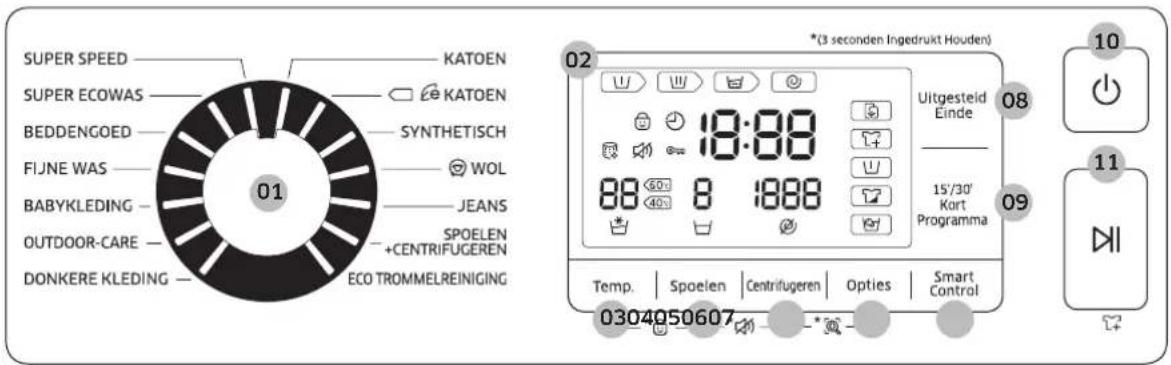 SAMSUNG AddWash WW80K6404QW - Bediening - 1