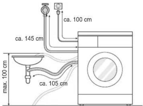 LG F1296NDAH - Installation des Ablaufschlauchs - 1