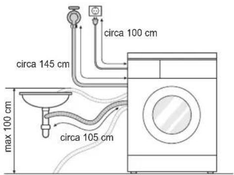 LG F1296NDAH - Installazione del tubo di scarico - 1