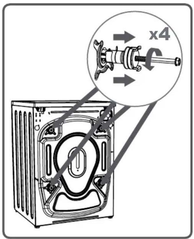 FAGOR FE7214B - CAPITULO -3: INSTALLACION DE LA MAQUINA RETIRANDO LOS TORNILLOS DE SEGURIDAD PARA TRANSPORTE - 1