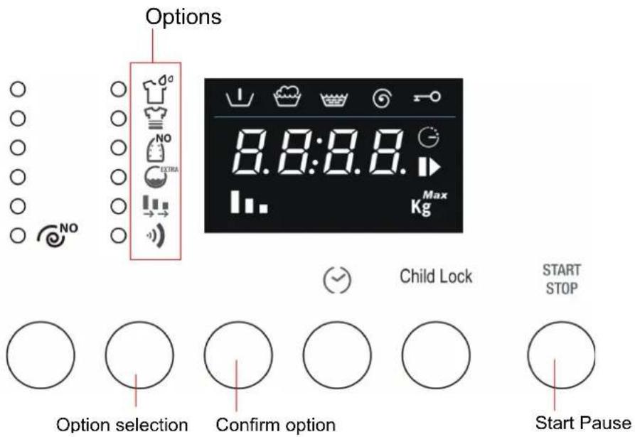 FRANKE FWM14007 EI - SELECTING AND CONFIRMING OPTIONS - 1
