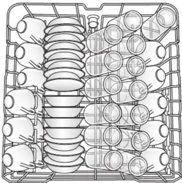 HAIER HDBL655AFS - Pour charger des plats plus grands dans le panier supérieur : - 2