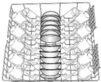AMANA ADB1300AFS - Place load pattern (when silverware basket is in lower rack) - 1