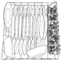 AMANA ADB1300AFW - Modèle de charge de 10 rangements (quand le panier de couverts est dans l'étagère plus basse). - 2