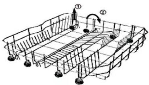 PKM DW12A++7 - Lower/upper rack - folding shelves - 1