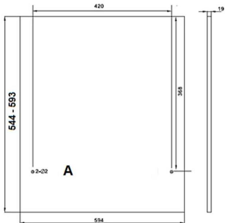 PKM DW12A++7 - Abmessungen und Befestigung der Zierverkleidung - 1