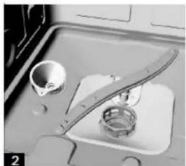 PKM DW127FIA++ - Le bac à adoucisseur d'eau se trouve sous le panier inférieur. - 2