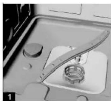 PKM DW127FIA++ - The water softener container is beneath the lower dish rack. - 1