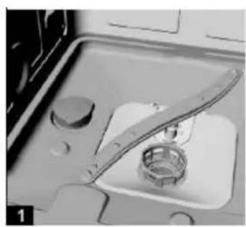 PKM DW127FIA++ - Le bac à adoucisseur d'eau se trouve sous le panier inférieur. - 1