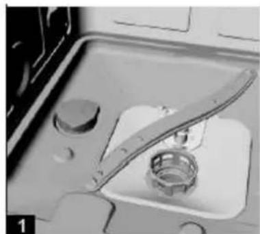 PKM DW126FI - THE WATER SOFTENER CONTAINER IS BENEATH THE LOWER DISH RACK. FILL THE CONTAINER AS FOLLOWS. - 1