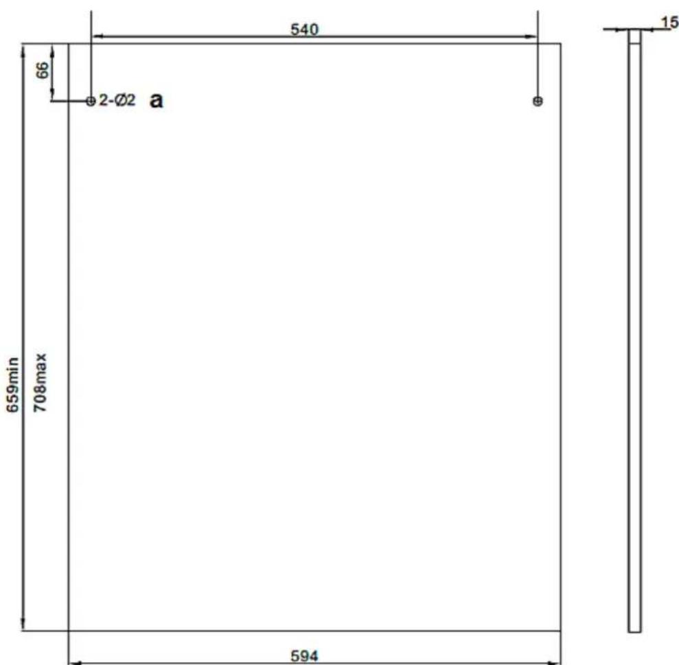 PKM DW126FI - Dimensions and fixing of the front decoration panel - 1