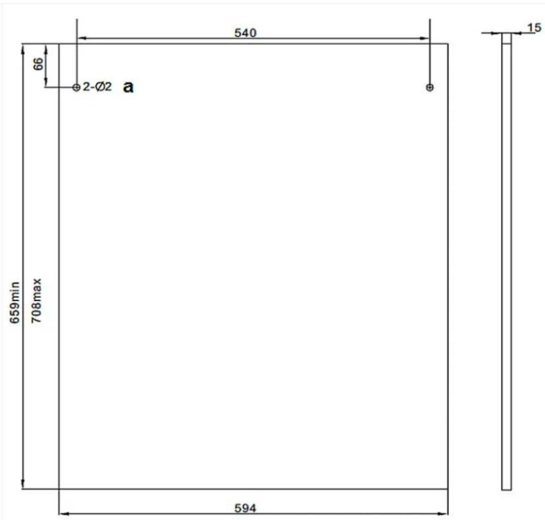 PKM DW126FI - Abmessungen und Befestigung der Zierverkleidung - 1