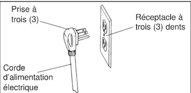 DANBY DDW399W - Instructions de mise a la terre: - 1