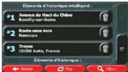 CALIBER RDN902BTI - Sélectionner une destination réçente à partir de l'historique - 5
