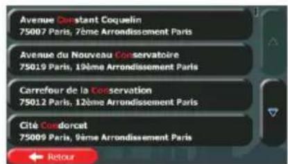 CALIBER RDN902BTI - Sélection d'une intersection comme destination - 7