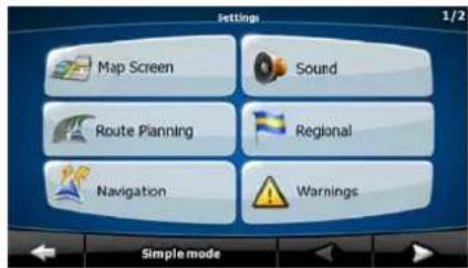 CALIBER MCD 893 - Settings menu - 1