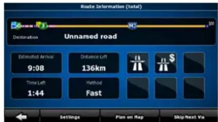 CALIBER MCD 893 - Route Information screen - 4