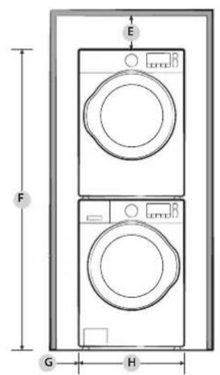 SAMSUNG DV45K6200EZ - Installation with stacked washing machine and dryer - 2